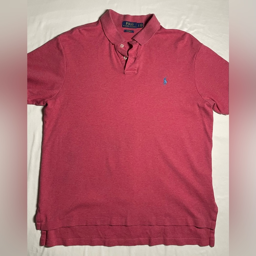Polo Ralph Lauren Shirt Mens Large Maroon Red Custom Fit